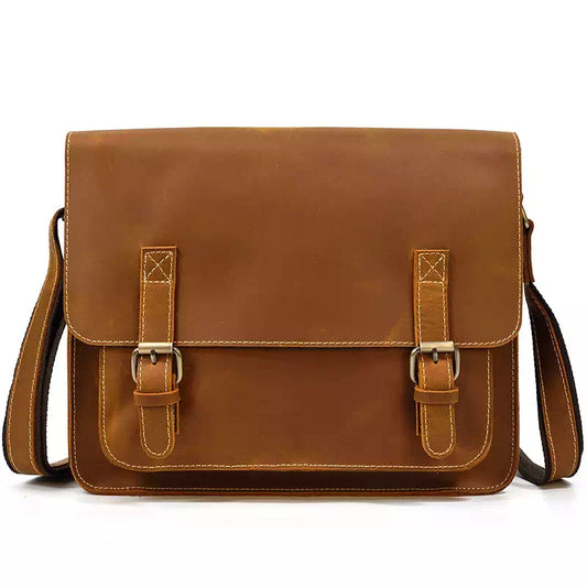 Men's Crazy Horse Leather Messenger Bag