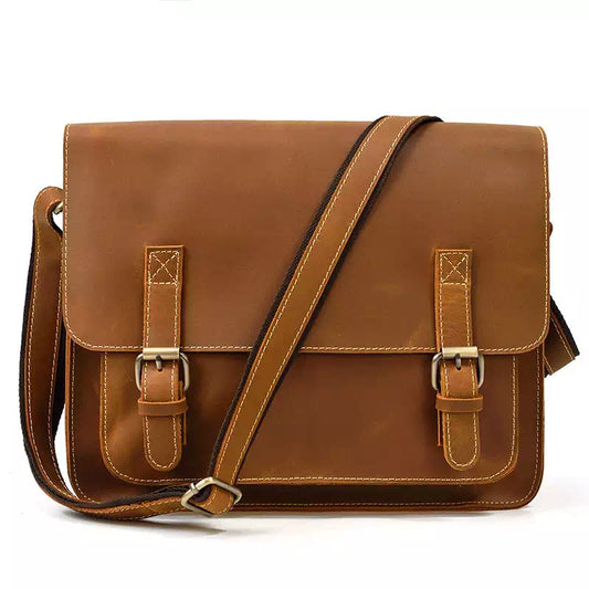 Men's Crazy Horse Leather Messenger Bag