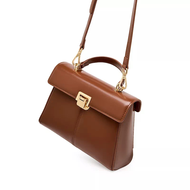 Leather Satchel Top Handle Bag