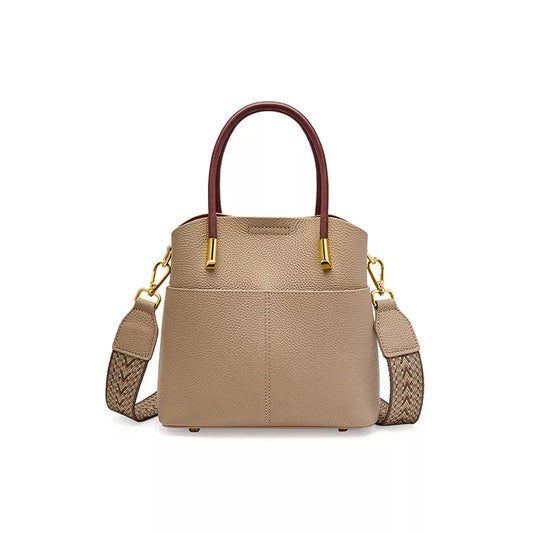 Mini Leather Crossbody Bucket Bag