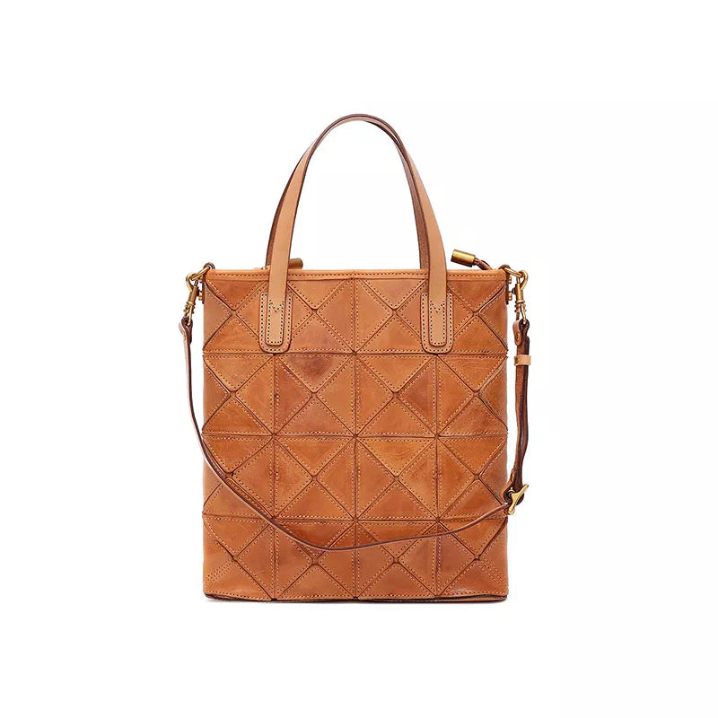 Vegetable Tanned Leather Mini Crossbody Tote Bag