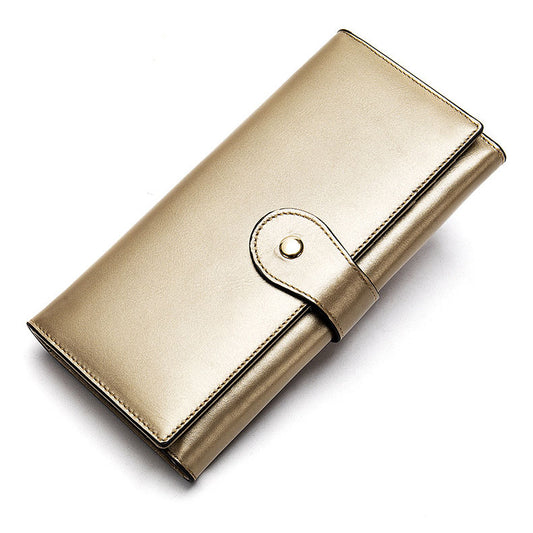 Women's RFID Leather Trifold Long Wallet
