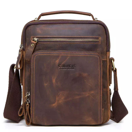 Men's Crazy Horse Leather Crossbody Bag