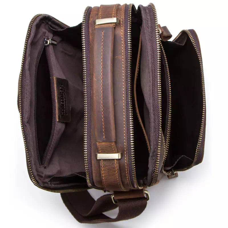 Men's Crazy Horse Leather Crossbody Bag