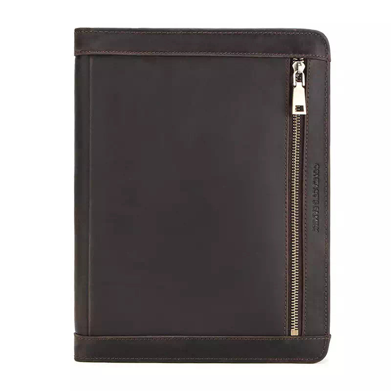 Contacts Family Zippered Leather Padfolio