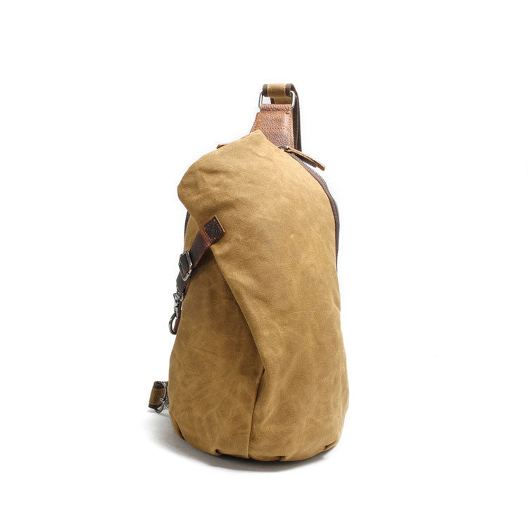 Men's Small Sling Bag Waxed Canvas Sling Crossbody – Luke Case
