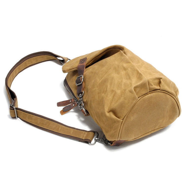 Men's Sling Backpack Waxed Canvas Crossbody Bag Casual Daypacks