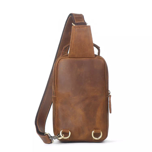 Vintage Crazy Horse Leather Sling Bag