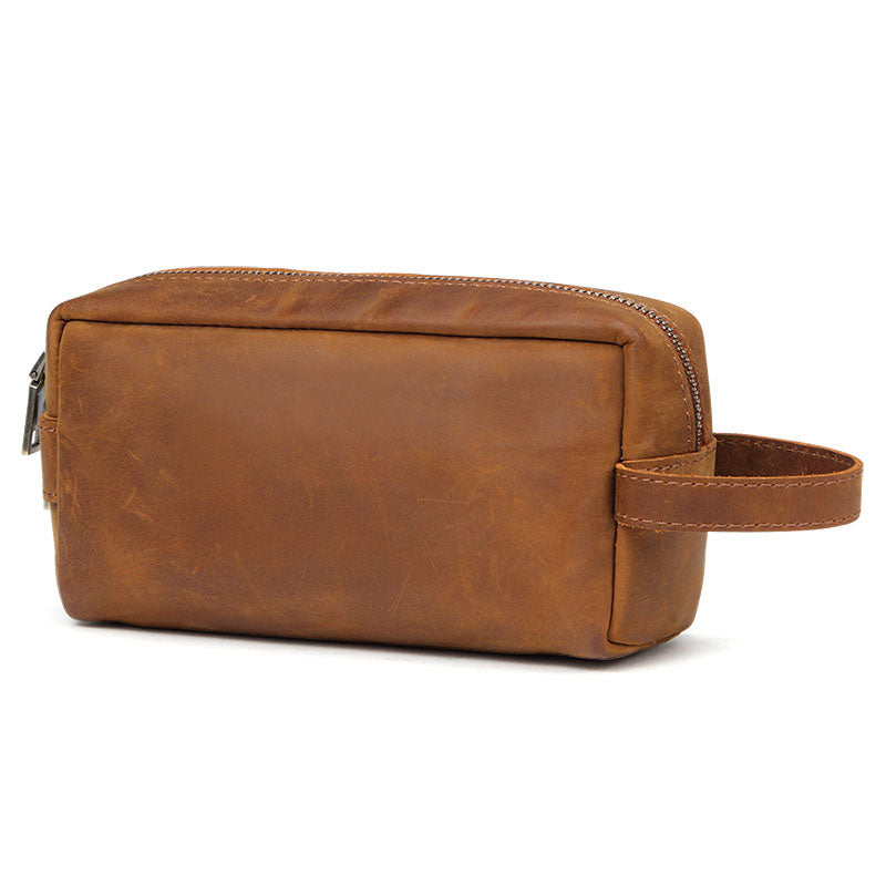 crazy leather toiletry bag for travel