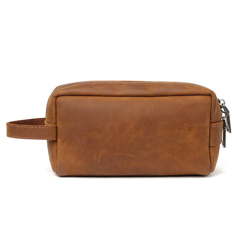 crazy leather toiletry bag for travel