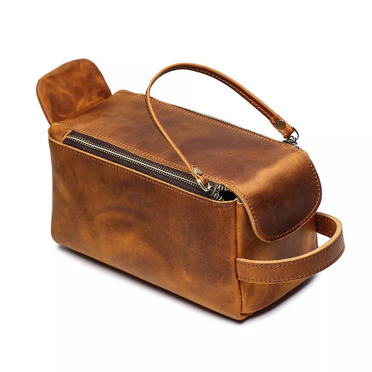 Leather Travel Toiletry Bag