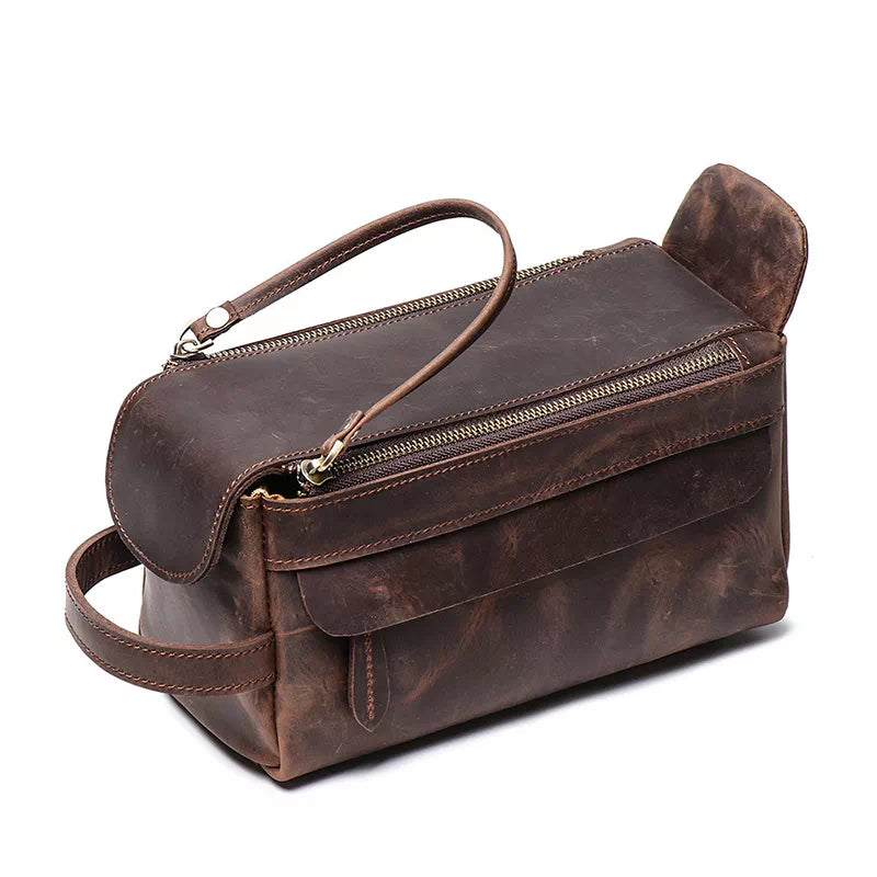 Leather Travel Toiletry Bag