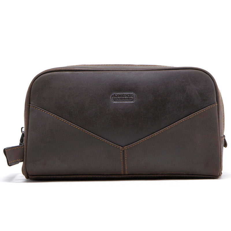 Men's Crazy Horse Leather Toiletry Bag