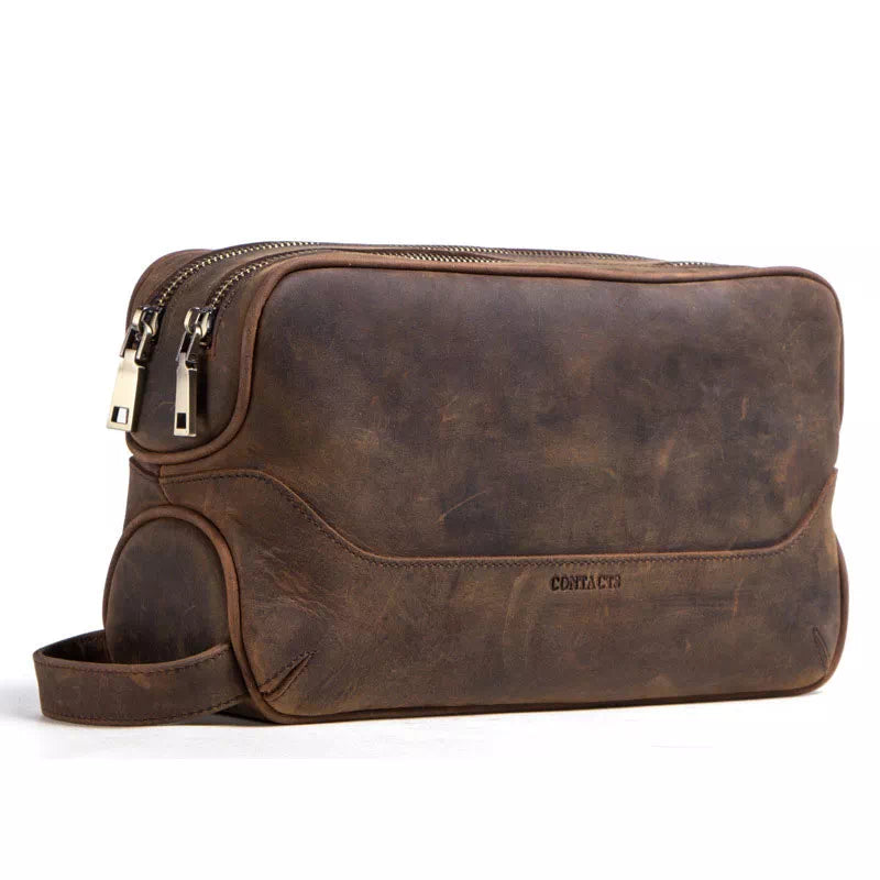 buy mens travel toiletrie bag Leather Travel Toiletry Bag Men's Dopp Kit Washbag – Luke Case