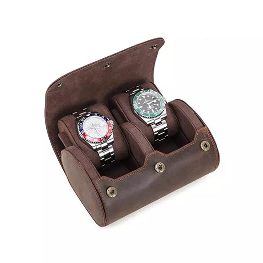 High Quality Handmade Leather Watch Roll Travel Case – MD Luxury