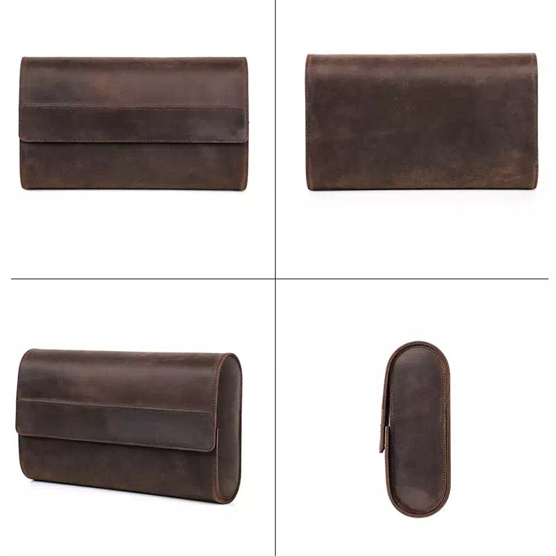 Leather Watch Roll Case for 8 Watches