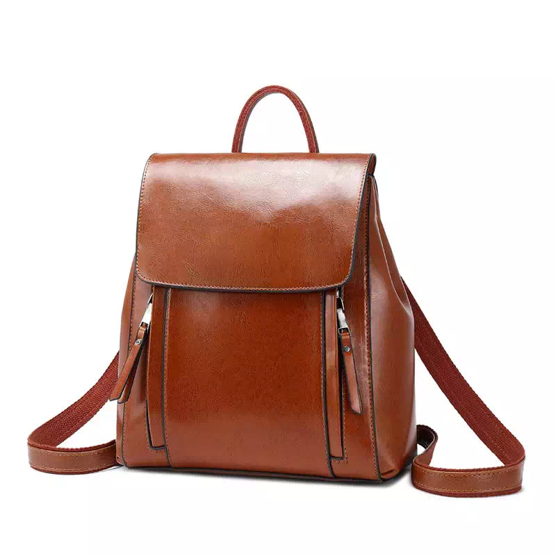 Women's Leather Backpack Purses, Brown Women's Leather Backpack Purses, Brown