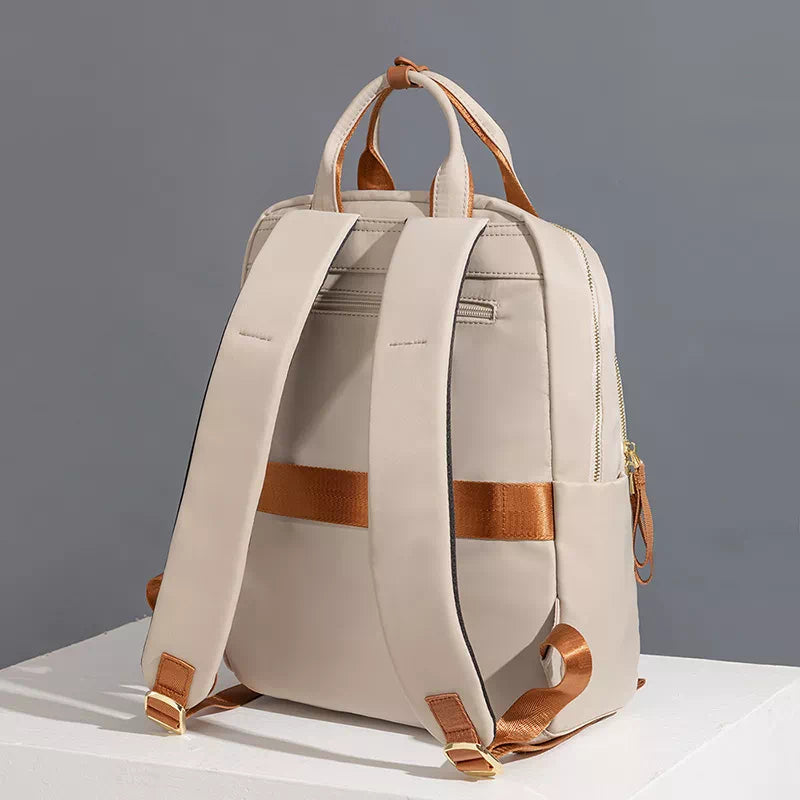14 inch leather backpack Liberty Women's Backpack, Classic Tan Suitable for university campuses Woosir Vintage Genuine Leather Backpack