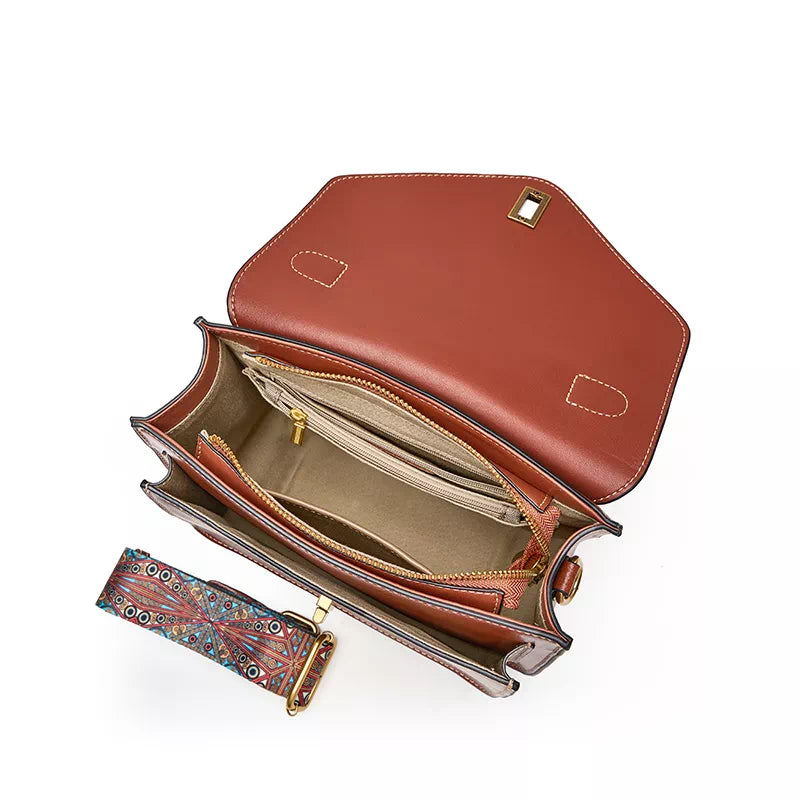 Leather Satchel Top Handle Bag - Compact