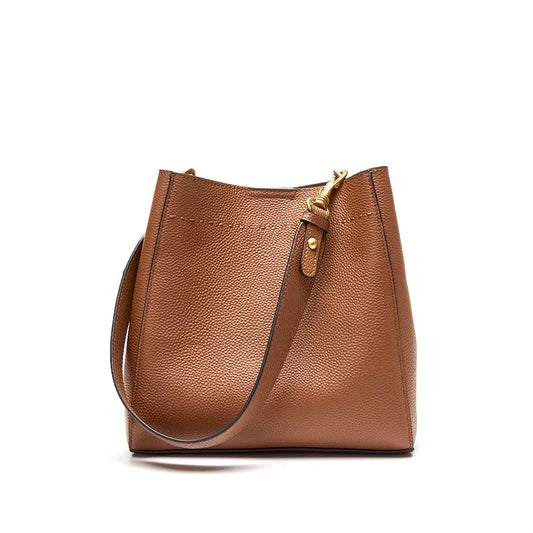 Leather Shoulder Medium Bucket Bag