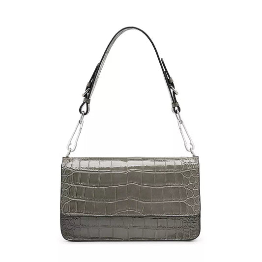 Square Chain Crocodile Pattern Leather Shoulder Bag